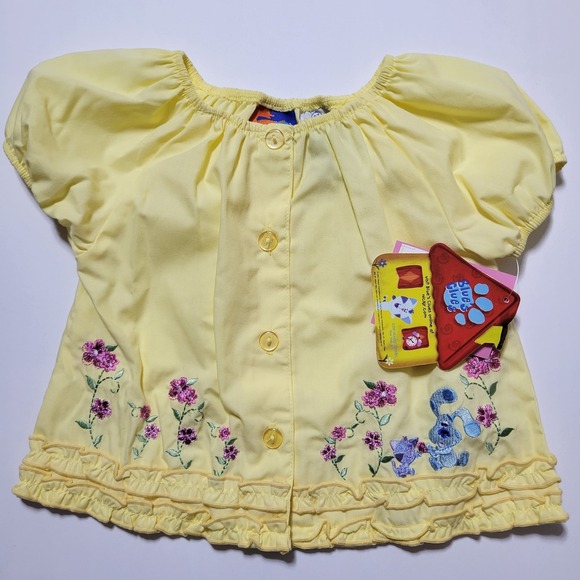 Blues Clues Other - Vintage 2003 Y2K Blues Clues Embroidered Shirt Blue And Periwinkle Cat Size 4T